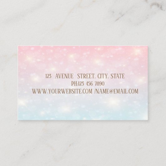 Elegant Modern Trendy Silver Bokeh, Stripe Visitekaartje (Achterkant)