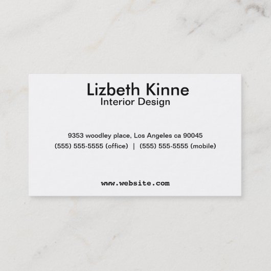 Elegant Modern Trendy Style Visitekaartje (Achterkant)