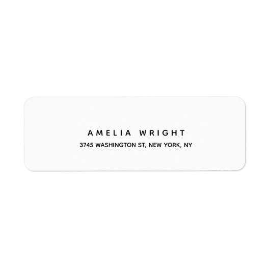 Elegant Modern Trendy Zwart Wit Etiket (Voorkant)