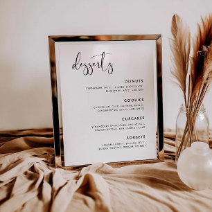 Elegant & Modern Trouwdessert Bar bord Poster