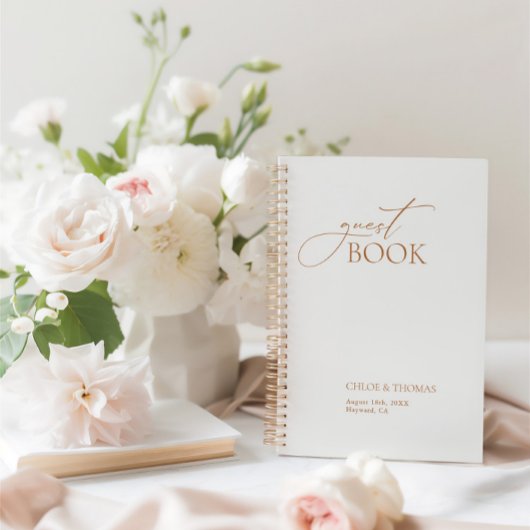 Elegant modern trouwgast boek spiraal notebook