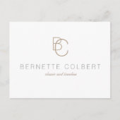 Elegant Modern Twee Initiaal Monogram Briefkaart (Voorkant)