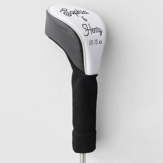 Elegant Modern Typografie Script Bruiloft Golfheadcover (Schuin)