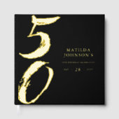 Elegant Modern Typography 50th Birthday  Gastenboek (Voorkant)