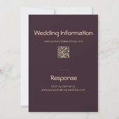 Elegant Modern Typography Plum Noir Wedding Kaart (Achterkant)