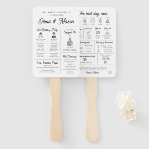 Elegant Modern Uniek Infographic Huwelijksprogramm Handwaaier