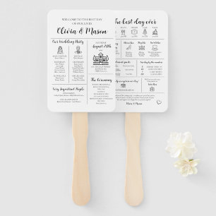 Elegant Modern Uniek Infographic Huwelijksprogramm Handwaaier