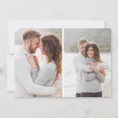 Elegant modern Vellum Overlay 3 foto Verloving Save The Date (Achterkant)