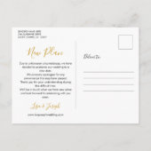 Elegant Modern Verander de Datum Gouden Script Briefkaart (Achterkant)