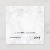 Elegant modern violet glitter white marble make ke vierkante visitekaartje (Achterkant)