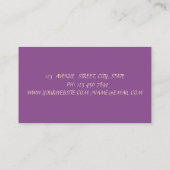 Elegant modern Violet Gold Confetti Visitekaartje (Achterkant)