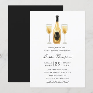 Elegant modern Vrijgezellenfeest voor wijnbereidin Kaart
