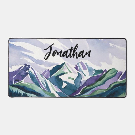 Elegant modern Waterverf berglandschap Bureaumat (Voorkant)