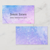 elegant modern waterverf design blauw en paars visitekaartje (Voorkant / Achterkant)