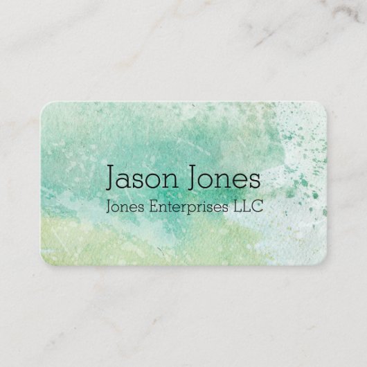 Elegant modern waterverf design dubbelzijdig visitekaartje (Voorkant)