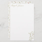 Elegant Modern Waterverf Greenery Stationery (Voorkant / Achterkant)
