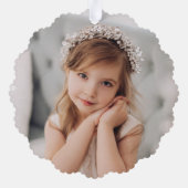 Elegant Modern Waterverf Kerst Bloemen Foto Ornament Kaart (Achterkant)