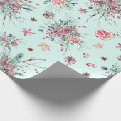 Elegant modern Waterverf Winter Pattern Kerstmis Cadeaupapier (Hoek)