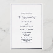 Elegant modern Weddenschap Party Silver Folie Uitnodiging (Voorkant)