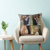 Elegant Modern Wedding 4 Photo golden frame  Kussen (Stoel)