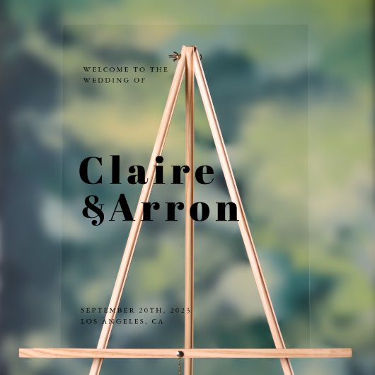 Elegant Modern wedding Acrylic Welcome Sign Acryl Bord (Neutraal)