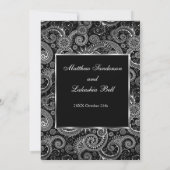 Elegant Modern Wedding Black White Uitnodiging (Achterkant)
