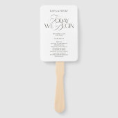 Elegant Modern Wedding Ceremony Program Handwaaier (Voorkant)