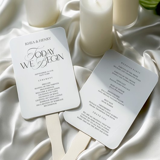 Elegant Modern Wedding Ceremony Program Handwaaier