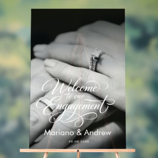 Elegant modern  wedding engagement acrylic sign acryl bord