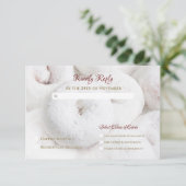 Elegant Modern Wedding Etheral White Doughnoten RSVP Kaartje (Staand voorkant)