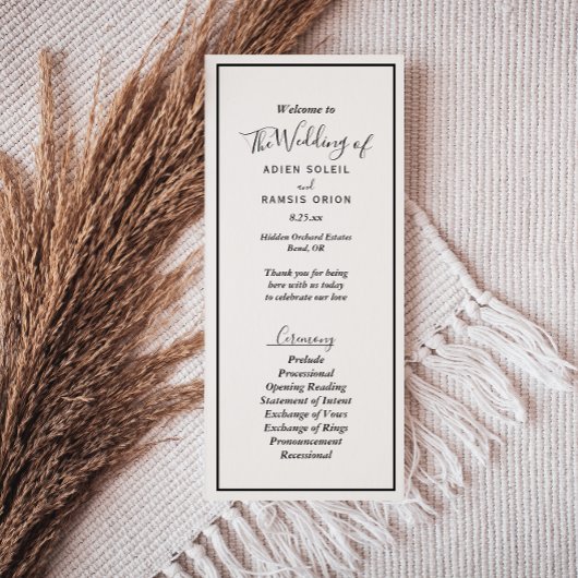 Elegant Modern Wedding Flat Program Programma
