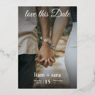 Elegant Modern Wedding Invitation – Double-Sided C Folie Uitnodiging