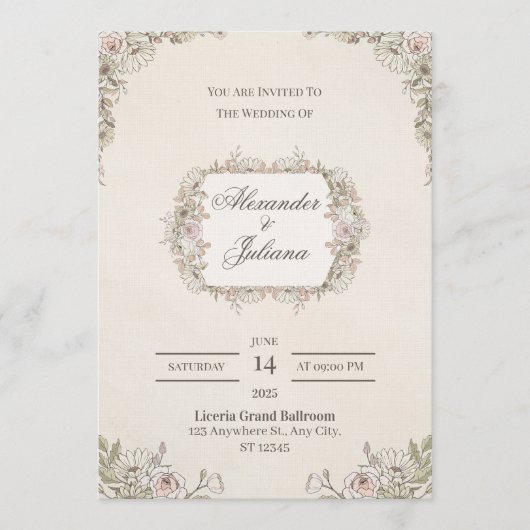 Elegant Modern Wedding Invitation | Timeless  (Devant)