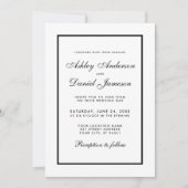 Elegant Modern Wedding Invite Black & White Foto Kaart (Voorkant)