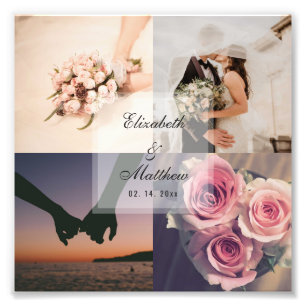 Elegant Modern Wedding Jubileum Bride and Groom Foto Afdruk