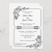 Elegant Modern Wedding Kaart (Voorkant / Achterkant)