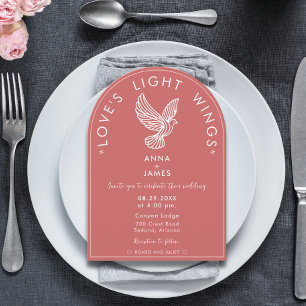 Elegant Modern Wedding Minimalistisch Roos Roze Qu Kaart