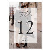 Elegant Modern Wedding Photo Initialen & Date Kaart (Voorkant)