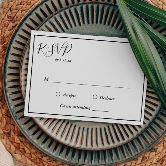 Elegant Modern Wedding RSVP Kaartje
