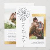 Elegant Modern Wedding Sparen de Uitnodigingen van (Voorkant / Achterkant)