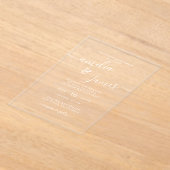 Elegant modern wedding transparent script design acryl uitnodigingen (Laagn)