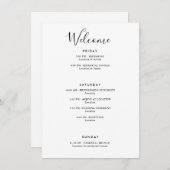 Elegant Modern Welkomststartwit Informatiekaartje (Voorkant / Achterkant)