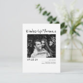 Elegant Modern White Bewaar de datumfoto Save The Date (Staand voorkant)