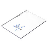 Elegant modern White Blue Script Monogram Notitieboek (Linkerzijde)