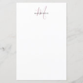 Elegant modern White Blush Pink Script Monogram (Voorkant)