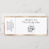 Elegant modern White Gold Border Gift Certificate (Achterkant)