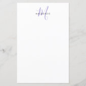 Elegant modern White Lavender Script Monogram (Voorkant)