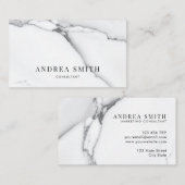 Elegant Modern White Marble Professional Visitekaartje (Voorkant / Achterkant)