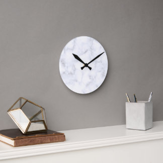 Elegant Modern White Marble Ronde Klok