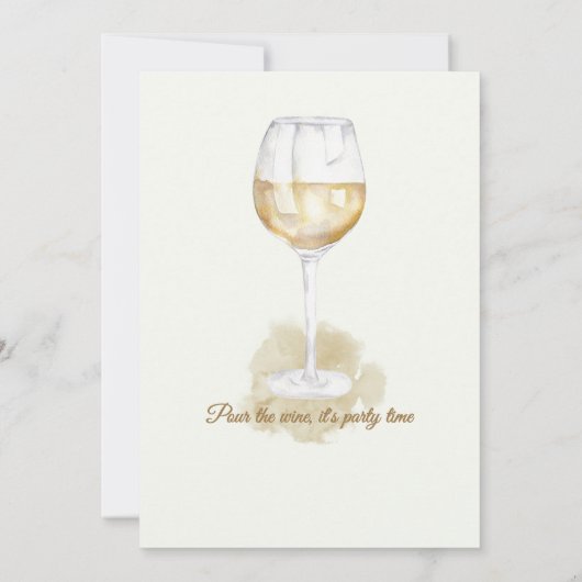 Elegant Modern White Wine Cheers 40th Birthday Kaart (Achterkant)